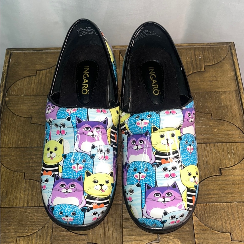 INGARÒ Colorful Cat Print Clog Mules - Multi